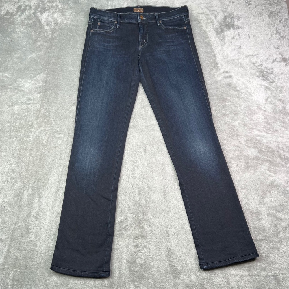 Mother The Rascal Jeans Womens 29 Dark Blue Coffee Tea or Me Stretch Straight
